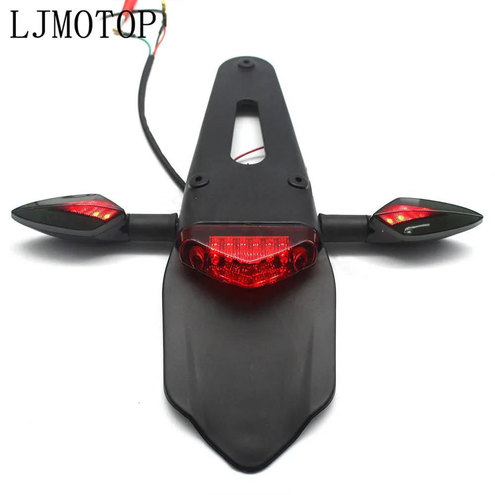 Motorcycle Dirt Bike Rear Fender & Brake Stop Tail Light 12V LED Taillight lamp For Kawasaki KX250 KX250F KX450F KX100 KLX125 |