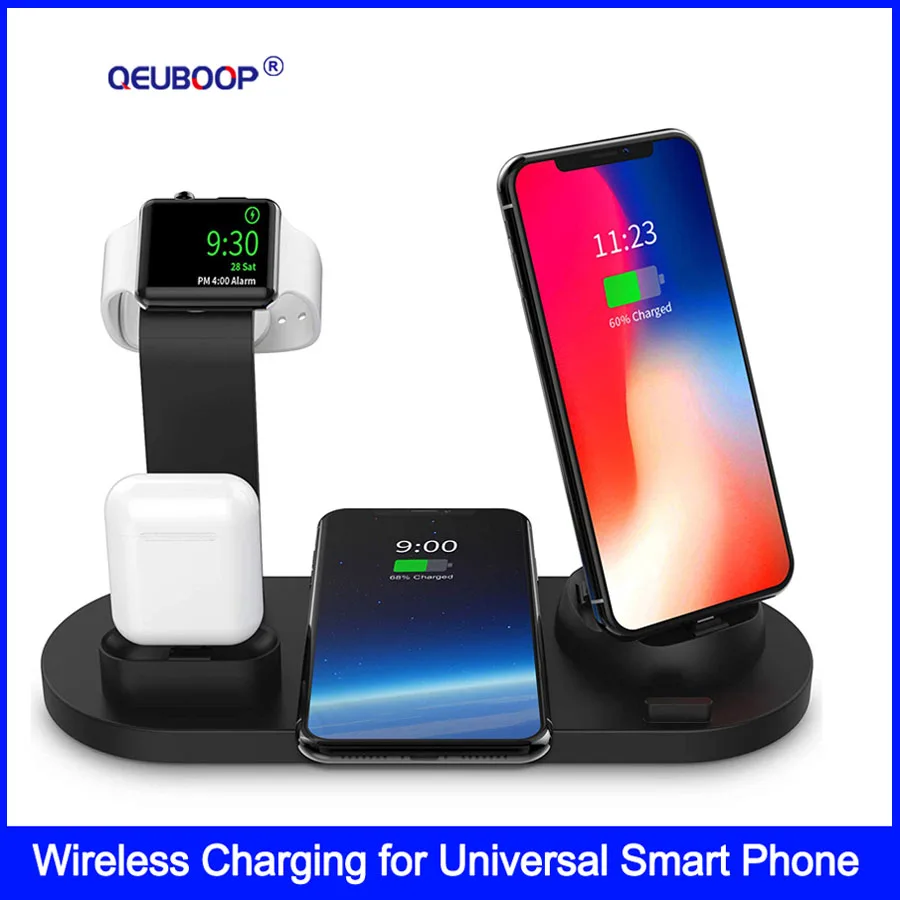 4 в 1 беспроводная зарядная подставка многофункциональные устройства для часов