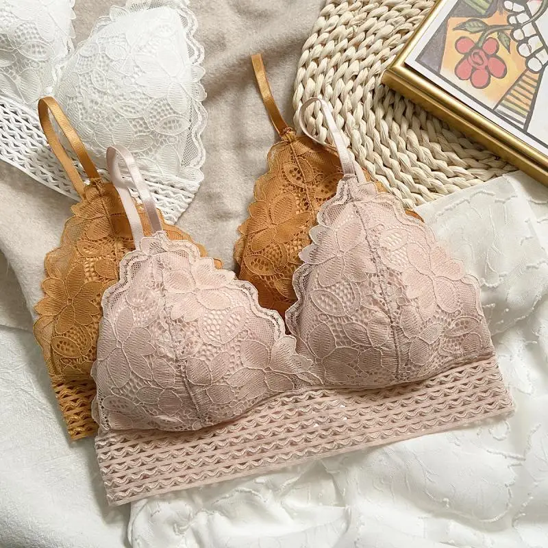 

Женский кружевной топ-труба ATHVOTAR, Привлекательный бюстгальтер-труба с французской треугольной чашкой, укороченный топ с тонкой небольшой г...