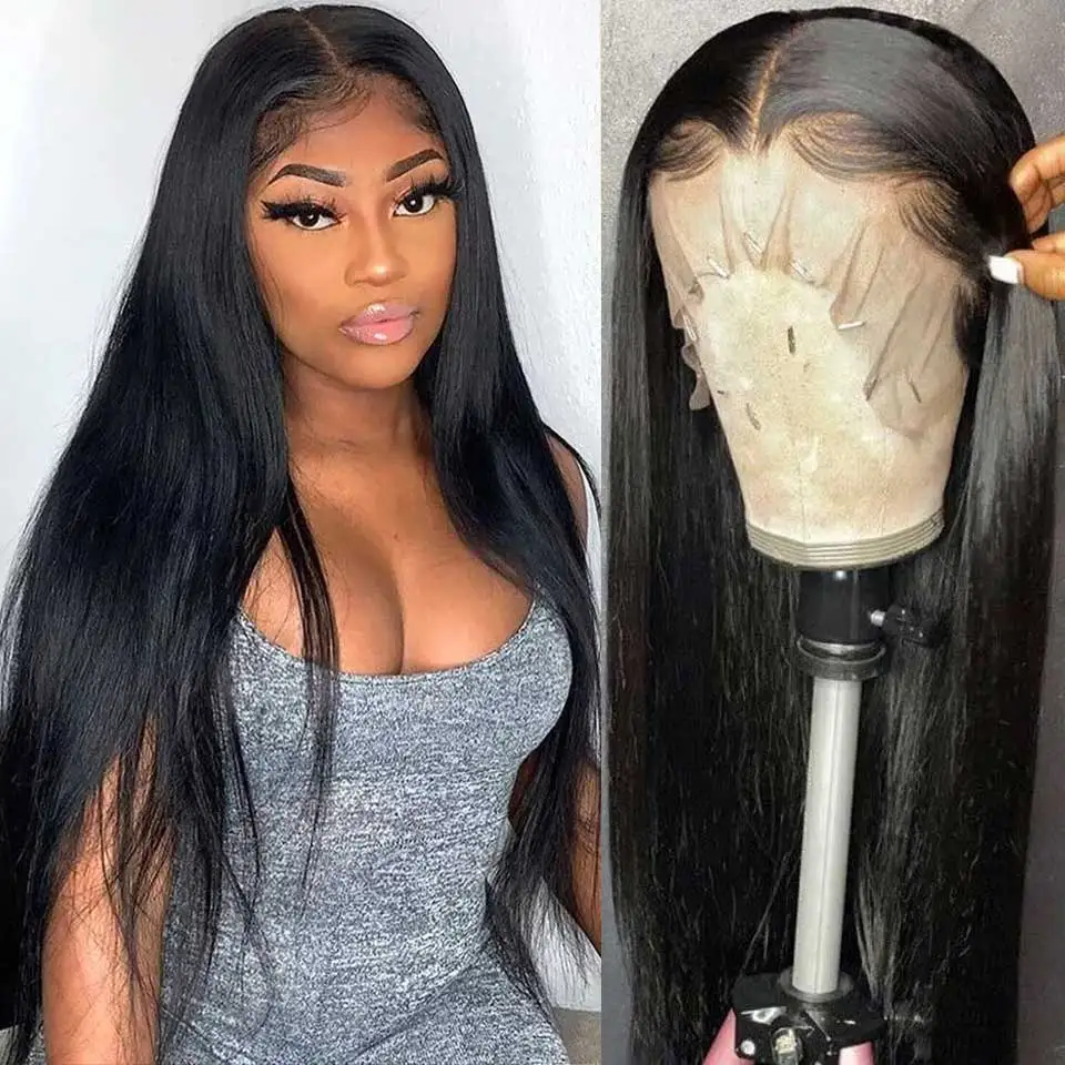 March Queen 13x1 4x1 T Part Lace Wig Human Hair Brazilian Non-Remy Straight 150% Human Hair Wigs For Black Women