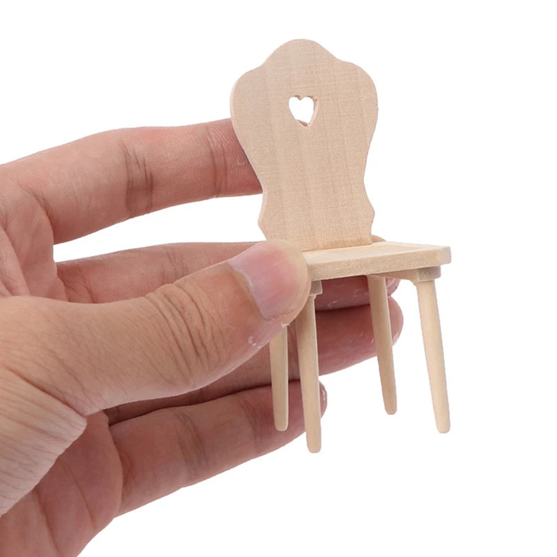 

1:12 Dollhouse Mini Wood Chair Furniture Model Toys Accessories 3.8cm * 3.9cm *8.5cm