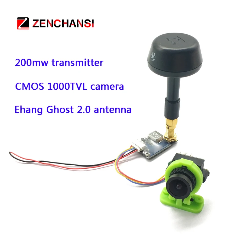 5 8G набор FPV видео 200 мВт Регулируемый передатчик и CMOS 1000TVL камера с Ehang Ghost 2 0 fpv