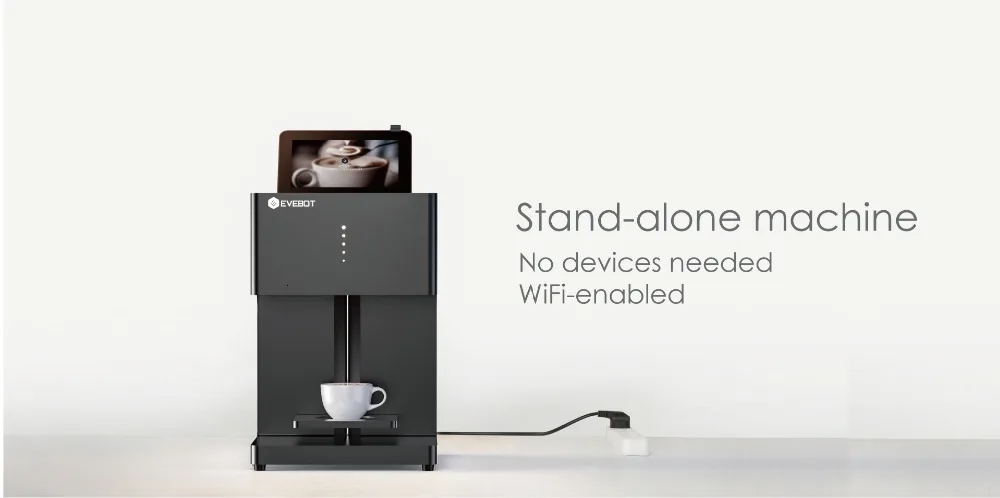 EVEBOT фантастический Wifi подключение автоматический селфи кофе принтер печенье кофе еда печатная машина с Edlibe чернила
