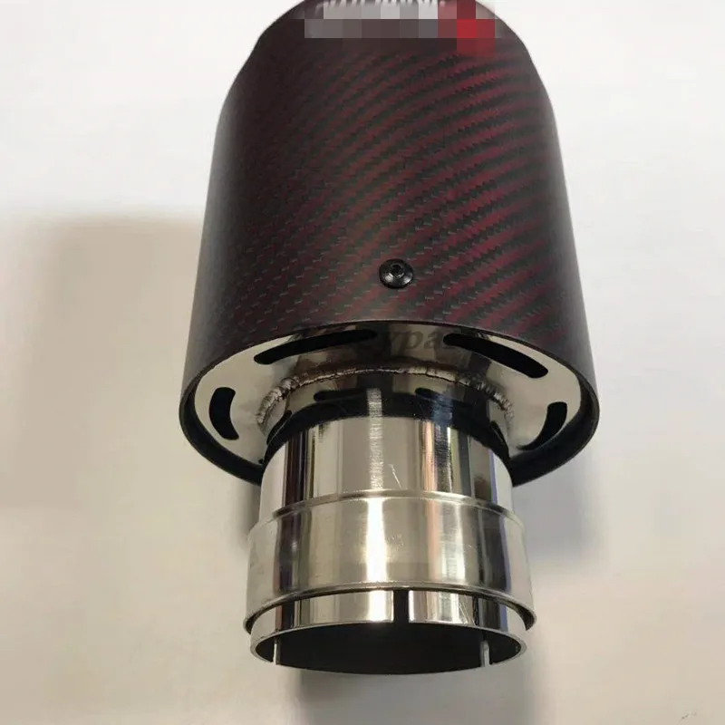 1 шт. Универсальный наконечник выхлопной трубы AKRAPOVIC Красный из углеродного