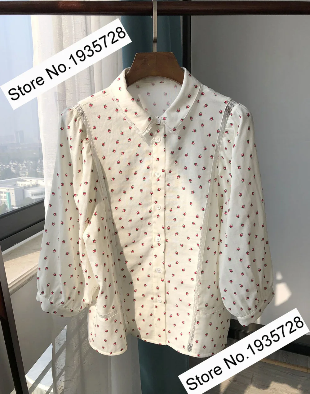 Женская блузка с рукавом до локтя кружевная из 2020 хлопка принтом клубники 100% |