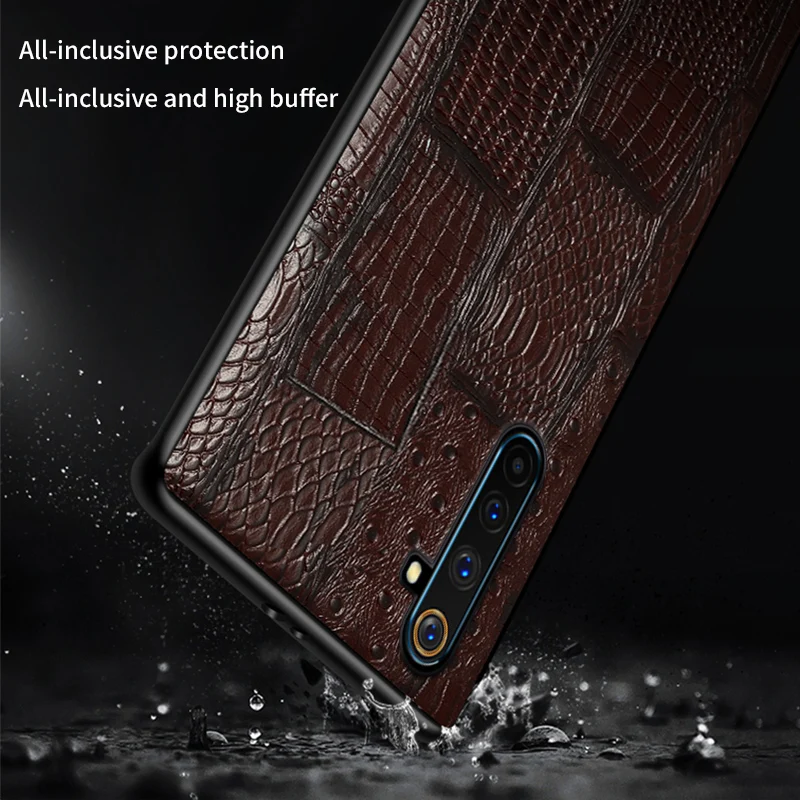 langsidi luxury phone case for realme gt 8 pro 7 pro 6 pro x2 pro shockproof back cover for oppo r17 a9 a5 2020 genuine leather free global shipping