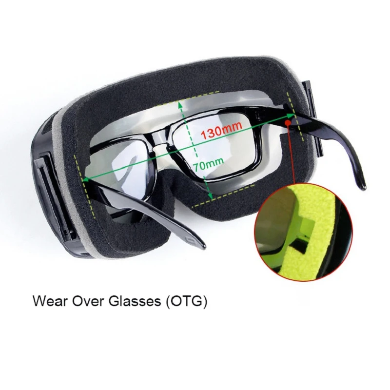 

Double Layers Ski Goggles UV400 Anti-fog Big Ski Mask Glasses Snow Skiing Eyewear Men Women Snowboard Goggles Outdoor Sports