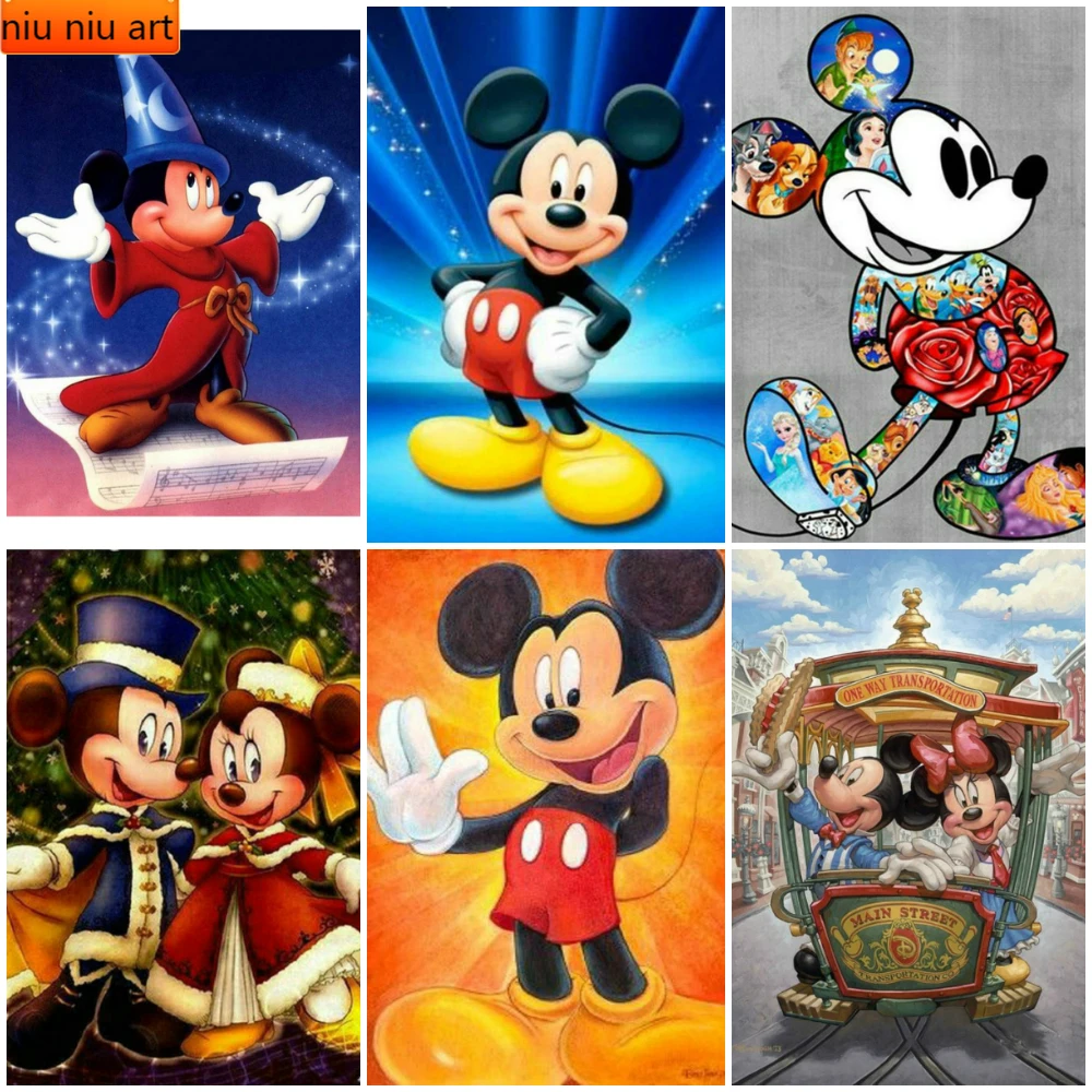 

Disney Diamond Painting Cartoon Sea Mickey Mouse Diamond Mosaic Diamond Embroidery Cross Stitch Kits Home Decoration