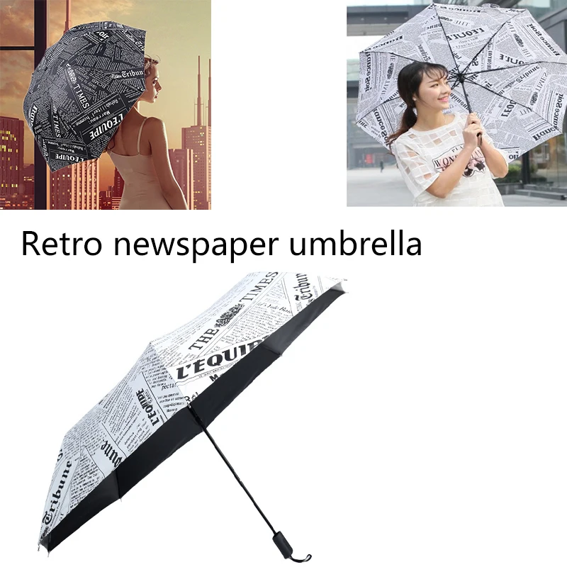 Модный винтажный Зонт с черным покрытием в европейском и американском стиле