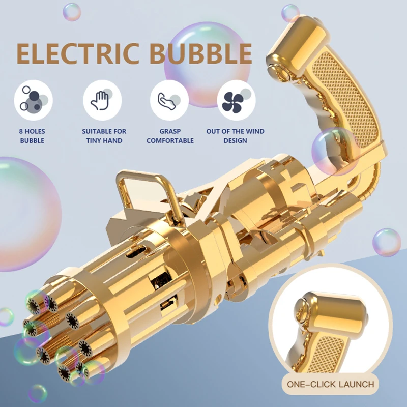 Игрушки пузыри Gatling летняя пузырьковая машина для детей дома и улицы