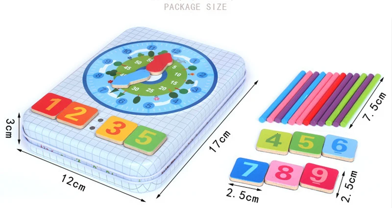 Игрушки Материалы montessori деревянные прилавки игрушки подсчета деревянные палочки, красная объемная точка, парафиновый принтер gelli(железная коробка для хранения Математика Обучающие деревянные игрушки для Чили MT47