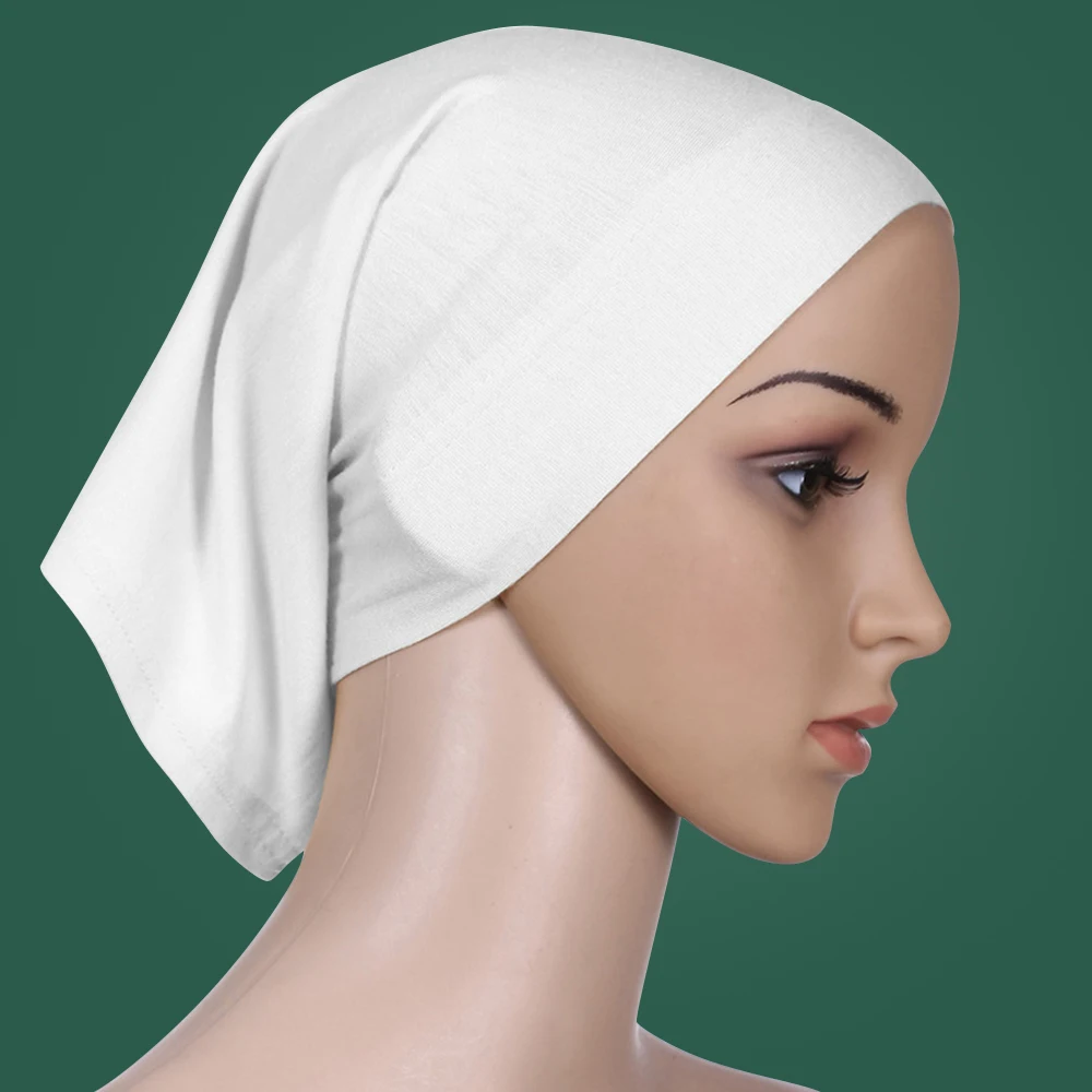 2021 Muslim Women Hijab Cloth Balck White Summer Head Scarf Chiffon Islam Turban Headscarf Jersey Chouchou Inner Amira Cap | Тематическая