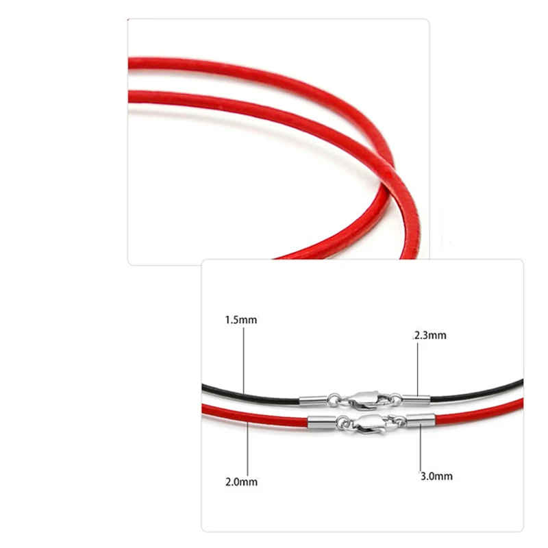 1.5mm 2mm Handmade Leather Rope Necklaces &amp Pendant Charms Jewelry Findings Stainless Steel Lobster Clasp String Cord 50cm 60cm |