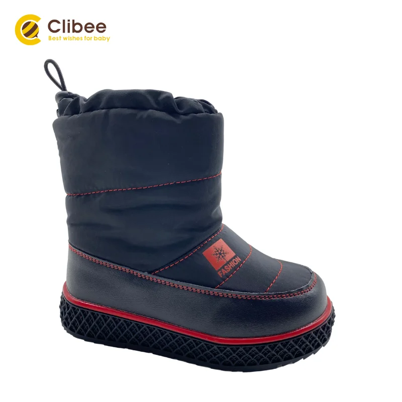 

Детские зимние ботинки CLIBEE для мальчиков и девочек, зимняя водонепроницаемая нескользящая обувь для холодной погоды, прочные уличные ботин...