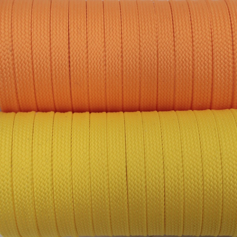 

7MM Vitality Orange Yellow Shoe Laces Double-Layer Polyester Casual Shoelaces 2021 New Arrival Unisex Kids Adults