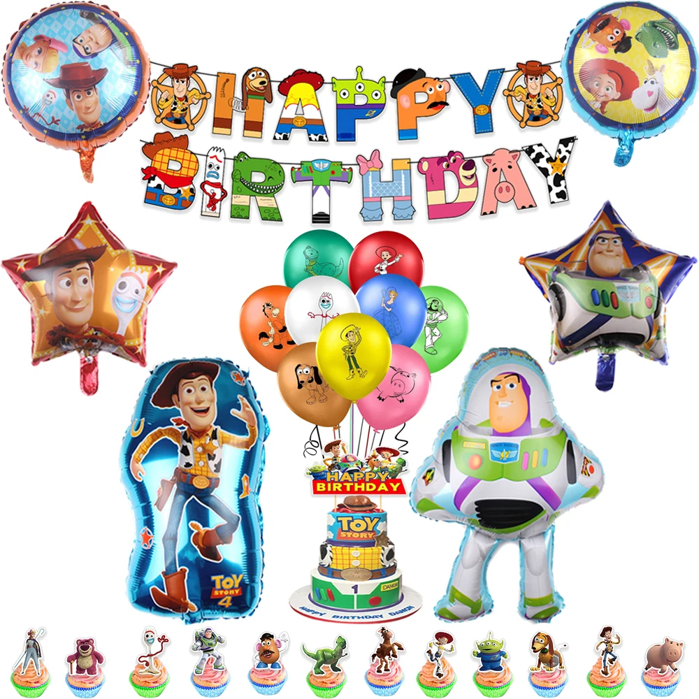 Фольгированные воздушные шары Buzz Lightyear мультяшный ажурный латексный шар баннер