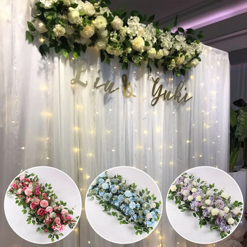 

1Pc Artificial Rose Flower Row Wedding Arch Stage Wall Background Decor Simulation Flower Row High Quality New