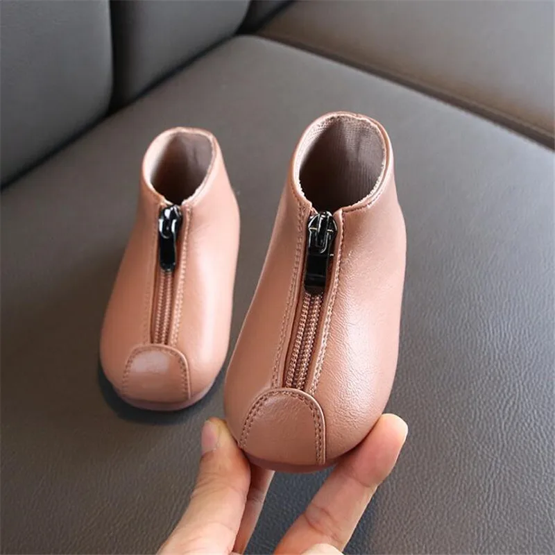 Ботинки-мартинсы для мальчиков и девочек черные или розовые однотонные простые