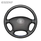 Сшитый вручную черный кожаный самодельный чехол рулевого колеса автомобиля для Toyota Land Cruiser 1995-2007 Land Cruiser Prado 120 2004 - 2009