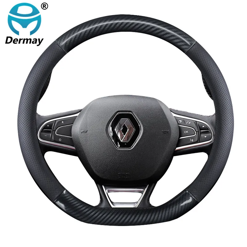 Кожаный чехол рулевого колеса автомобиля для Renault Clio Megane Alaskan Talisman Kadjar kapptur Koleos Scenic
