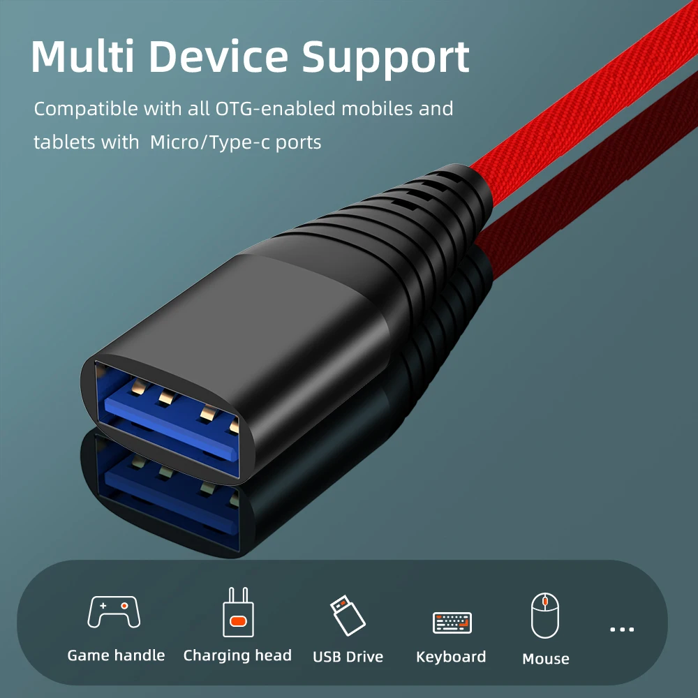2 в 1 USB кабель Мобильный телефон OTG Type C Micro зарядный адаптер для Samsung S9 Huawei P30 0