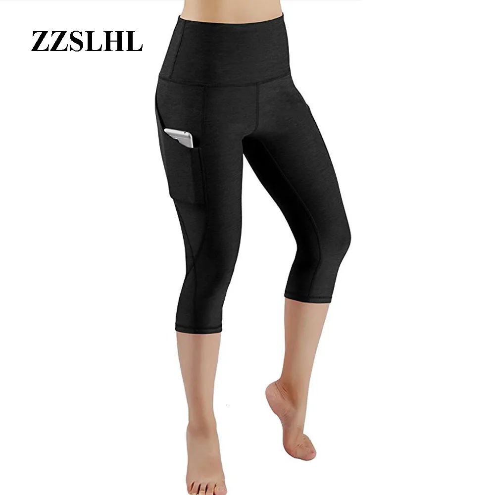 Штаны Для Йоги 3/4 женские укороченные штаны Капри спортивные Леггинсы леггинсы