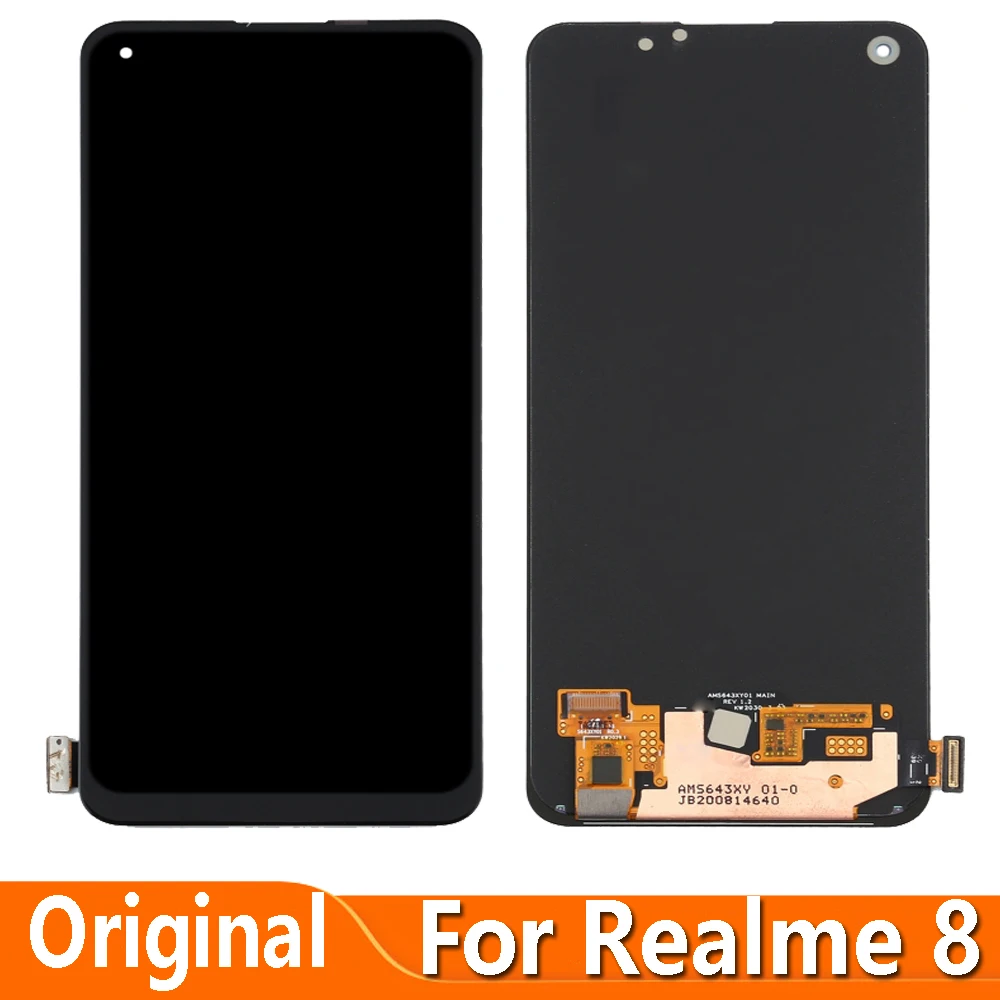 

Оригинальный AMOLED 6,4 дюйма для Realme 8 RMX3085, ЖК-дисплей, сенсорный дигитайзер, экран в сборе, версия 4G