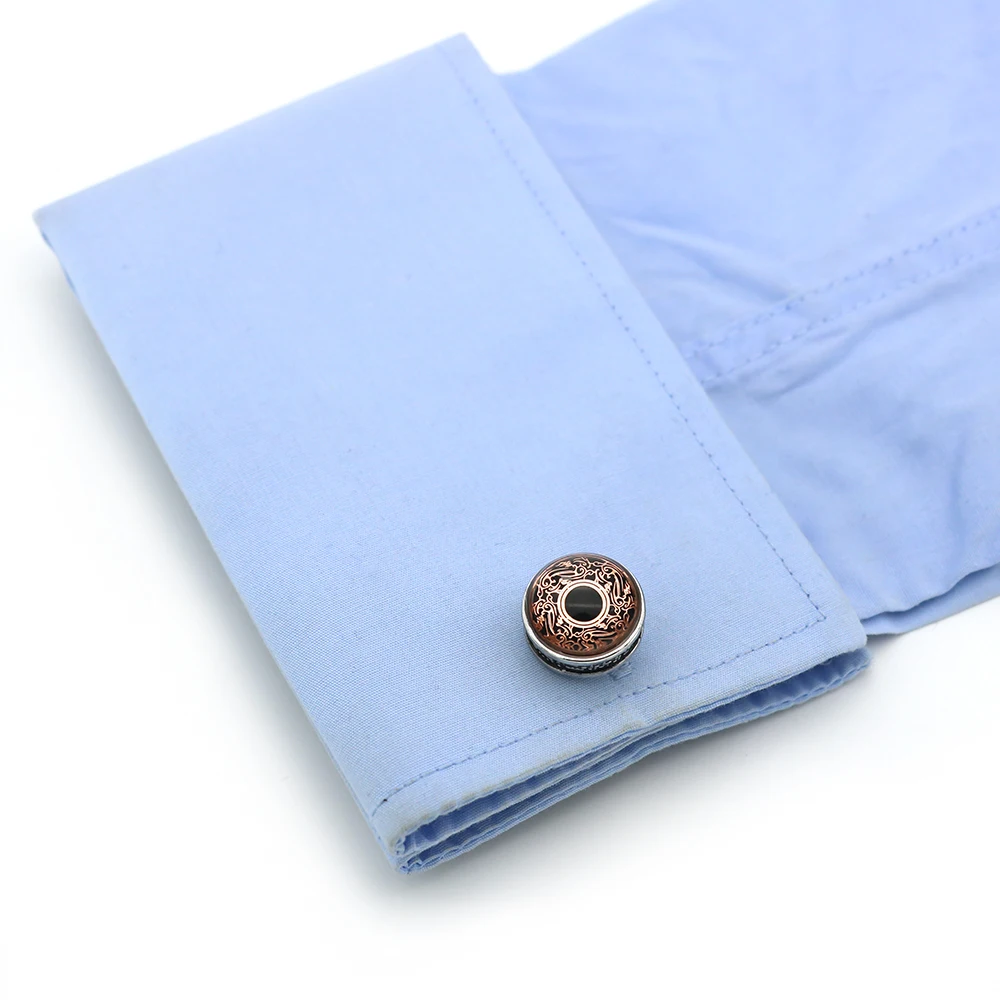 

New Arrival Vintage Cuff Links Brown Color Glass Material Men's Crystal Royal Cufflinks Free Shipping