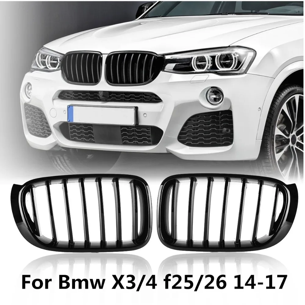 

Глянцевый черный передний бампер, широкая решетка для радиатора BMW X3 X4 F25 F26 2014 2015 2016, автомобильные запчасти