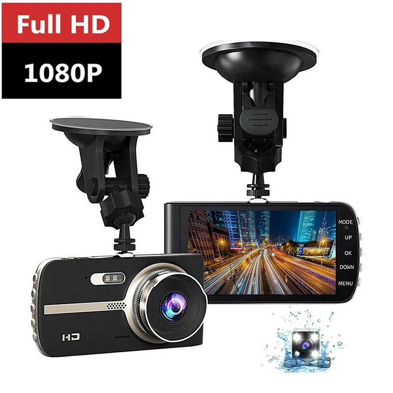 4 дюйма FHD 1080P Автомобильный Камера Двойной объектив Ночное видение g датчика