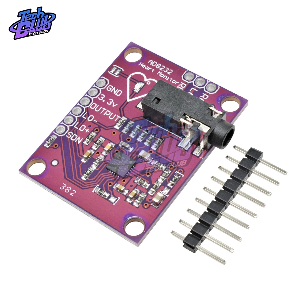 

AD8232 Single Lead Heart Rate Monitor ECG Developemt Board Module for Arduino Compatible Diy Kit Electronic PCB Board Module