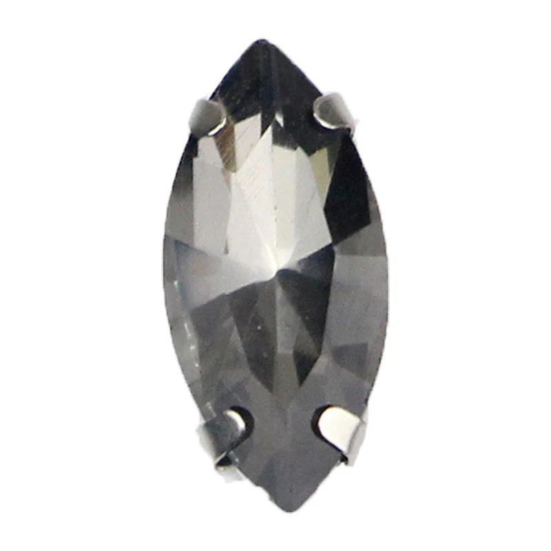 

Gray Four Claw Horse Eye Shape AAA+ Crystal Glass Silver Base Flatback Sew On Loose Rhinestones For DIY Apparel Accessories