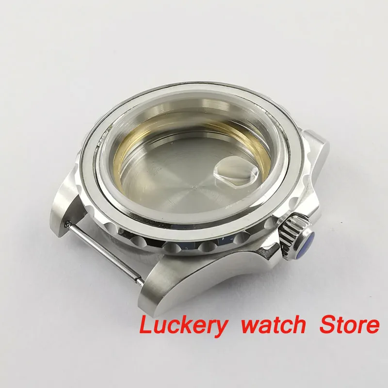 new 40mm case Ceramic bezel Sapphire glass stainless steel Watch Case fit ETA 2836 miyota 8215 automatic movement-BK47 | Наручные часы