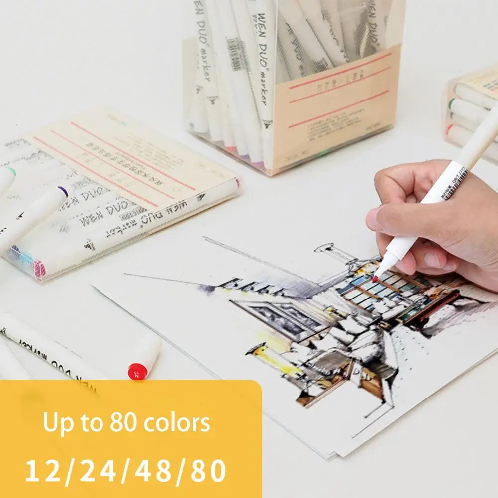 Двусторонняя ручка маркер для рисования 60 цветов 80 цветов|Маркеры-краски| |