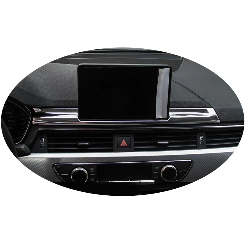 Car Styling Auto Accessories For Audi A4 B9 Center Console Navigation Panel Decorative Cover Trim Stainless Steel Sticker 2017 | Автомобили