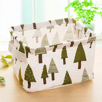 Фирменная корзина для хранения Милая льняная настольная коробка держатель