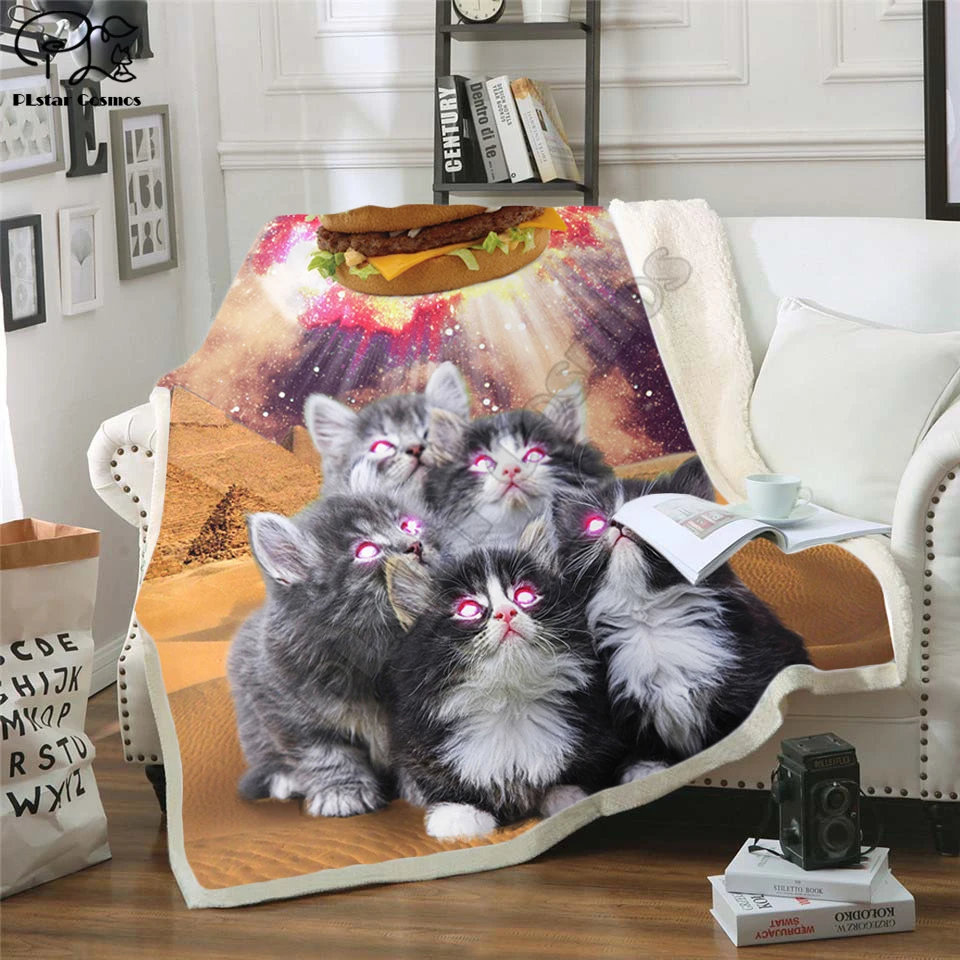 Taco кошка/удивленные кошки Флисовое одеяло плюшевое 3d печатное для взрослых диван