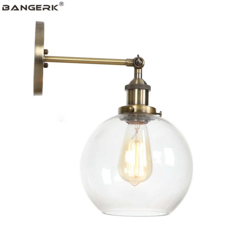 

Loft Vintage LED Wall Lamp Iron Glass Sconce Wall Light Retro Edison Industrial Adjust Bedside Wall Lamps Home Decor Lighting