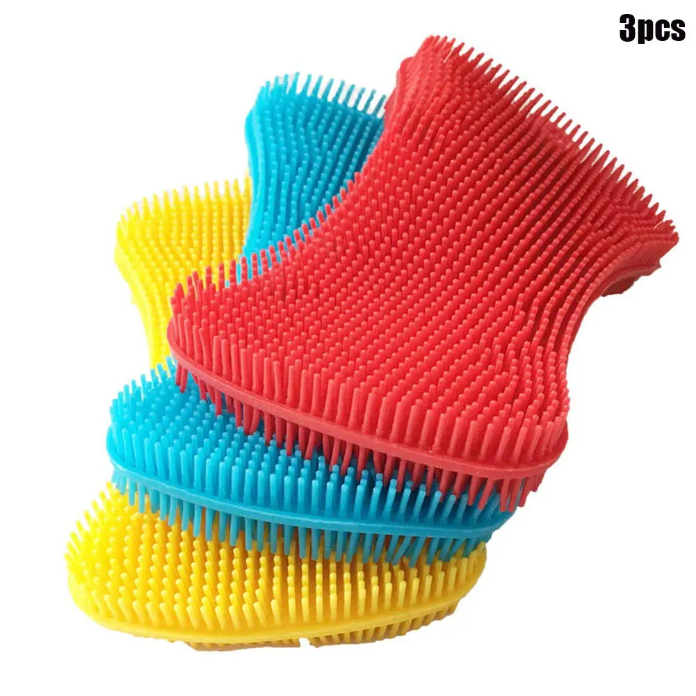 

3 шт., силиконовые губки для мытья посуды