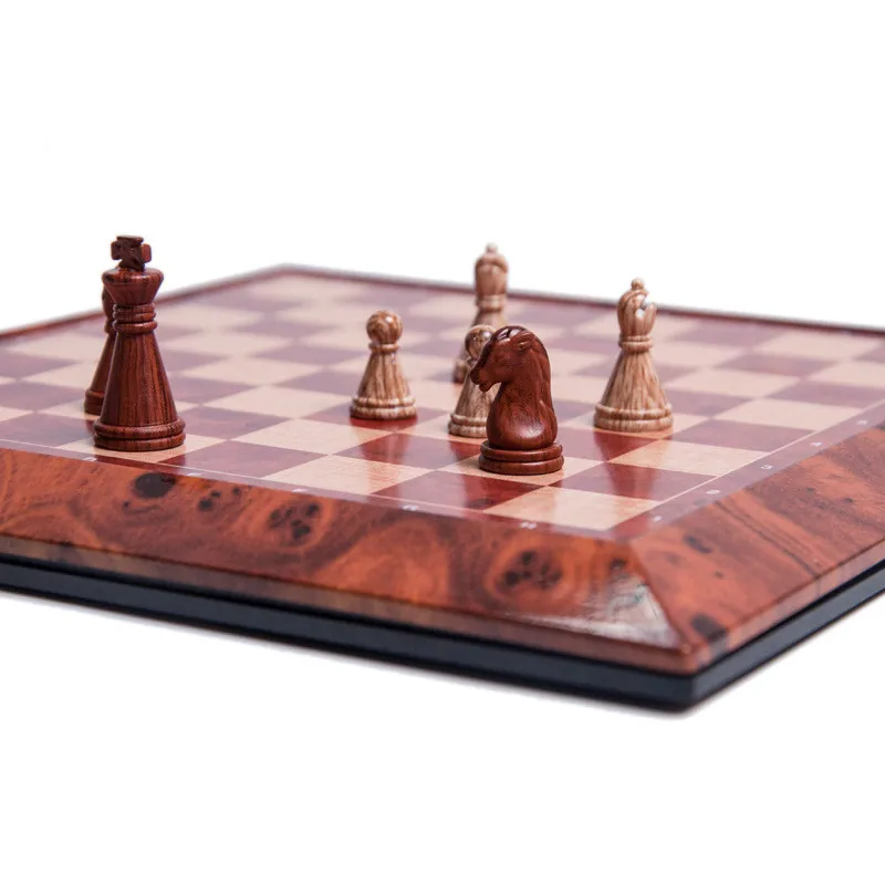 

Foreign Trade New High-grade Magnetic Chess High-grade Imitation Wood Pattern Chess Board Chess Puzzle 200x200x20