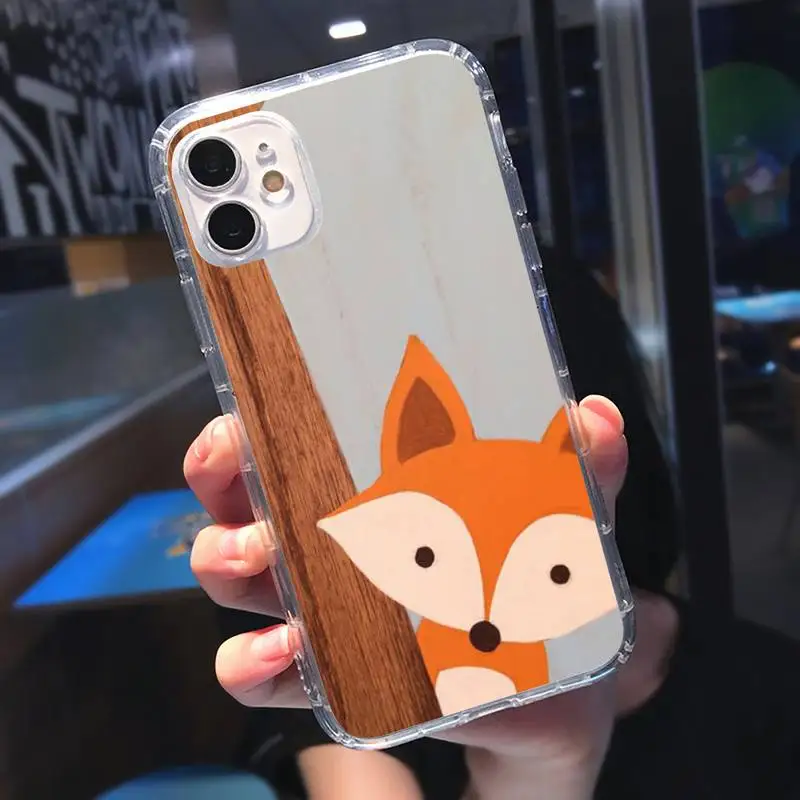 

Fox cute cartoon animal Phone Case Transparent soft For iphone 5 5s 5c se 6 6s 7 8 11 12 plus mini x xs xr pro max