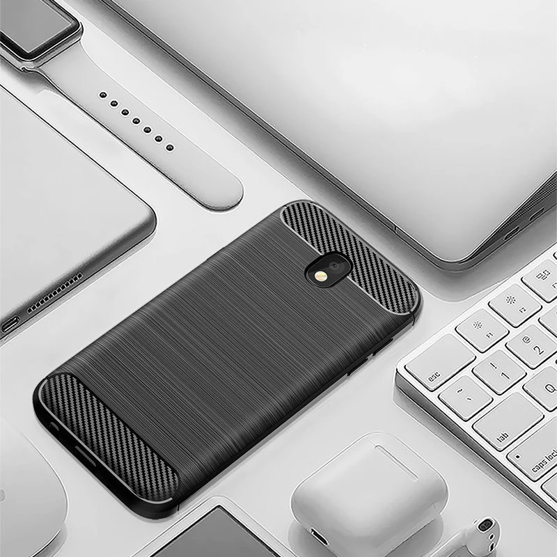 Чехол для Samsung Galaxy J5 2017 силиконовый ударопрочный углеродный чехол из ТПУ Pro J530 J530F