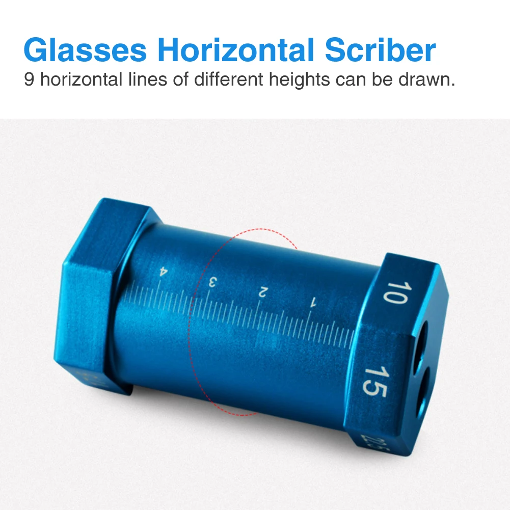 

Professional Glasses Horizontal Scriber Gauge Non Slip Drawing Measuring Aluminum Alloy 9 Sided Line Parallel Lining Template