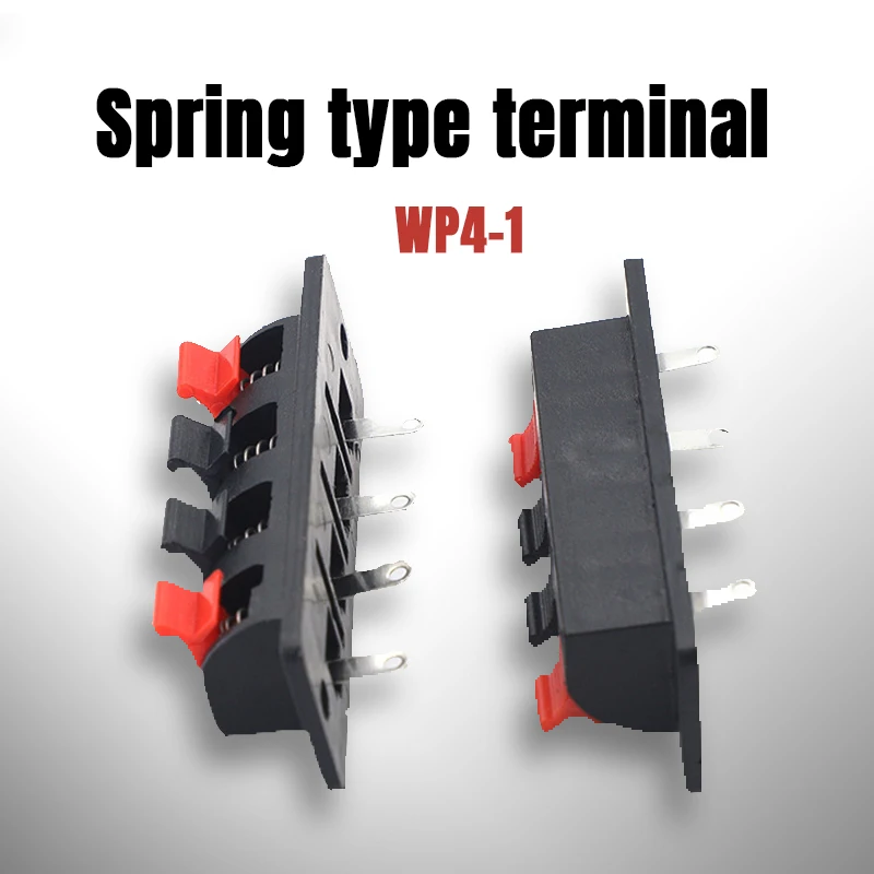 

2 Pcs Plastic 4 Positions Connector Terminal Push In Jack Spring Load Audio Speaker Terminals Breadboard Clips Tools Accessories