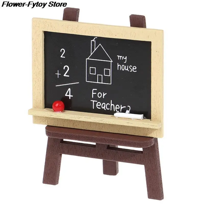 

1pc Blackboard Chalkboard W/ Easel Dollhouse Classroom Miniature Accessories