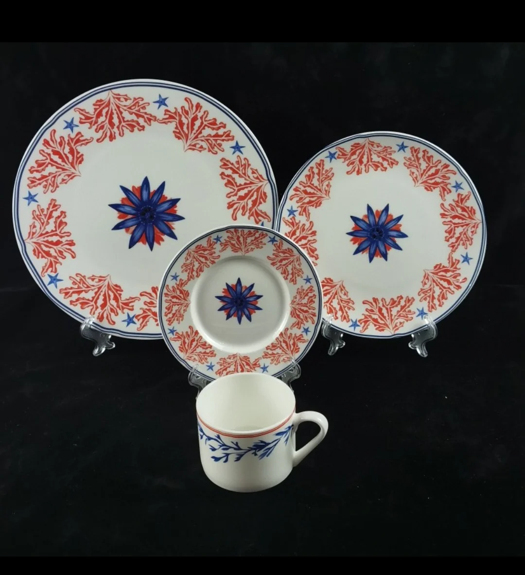

European bone porcelain exotic blue set Western plate steak plate coffee cup flat plate bone porcelain cup dish table