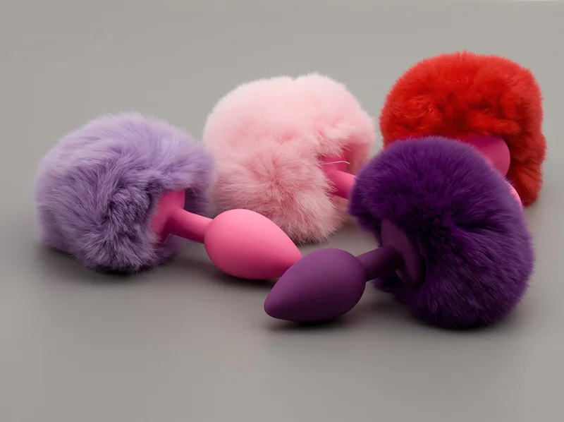 Erotic Sexy Silicone Butt Plug Rabbit Tail Small Size Anal Dildo Colorful Bunny Girl Foreplay Adult Sex Toys for Woman | Красота и