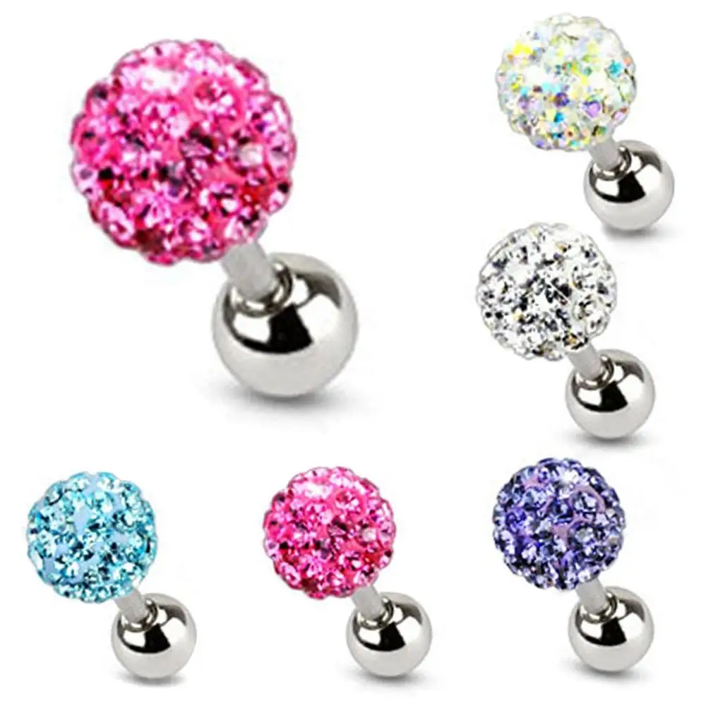 2 шт. 3 4 5 мм модные серьги с хрустальными шариками хирургическая сталь беруши
