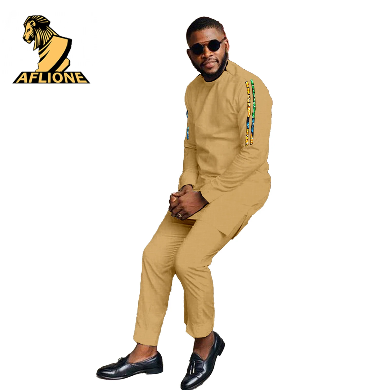 Bazin's Men Rich Hippie Clothes With Wax For African 2021 Fashion Casual 2 Piece Set Colorful Dashiki Traditional American