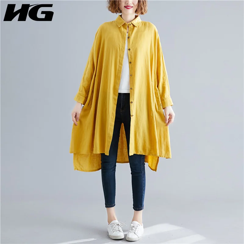 HG Сращивание плиссированные нерегулярные женские топы и блузки плюс размер